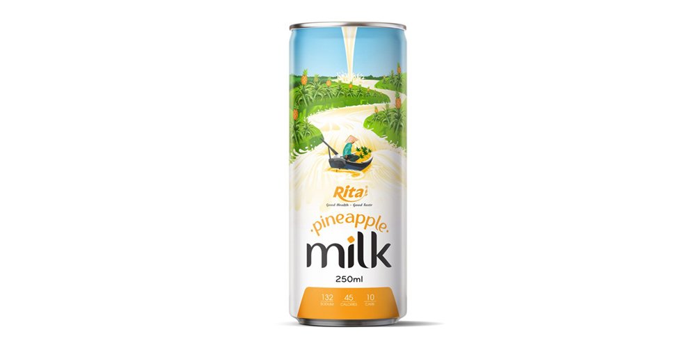 Rita Brand Pineapple Milk 250ml Slim Can